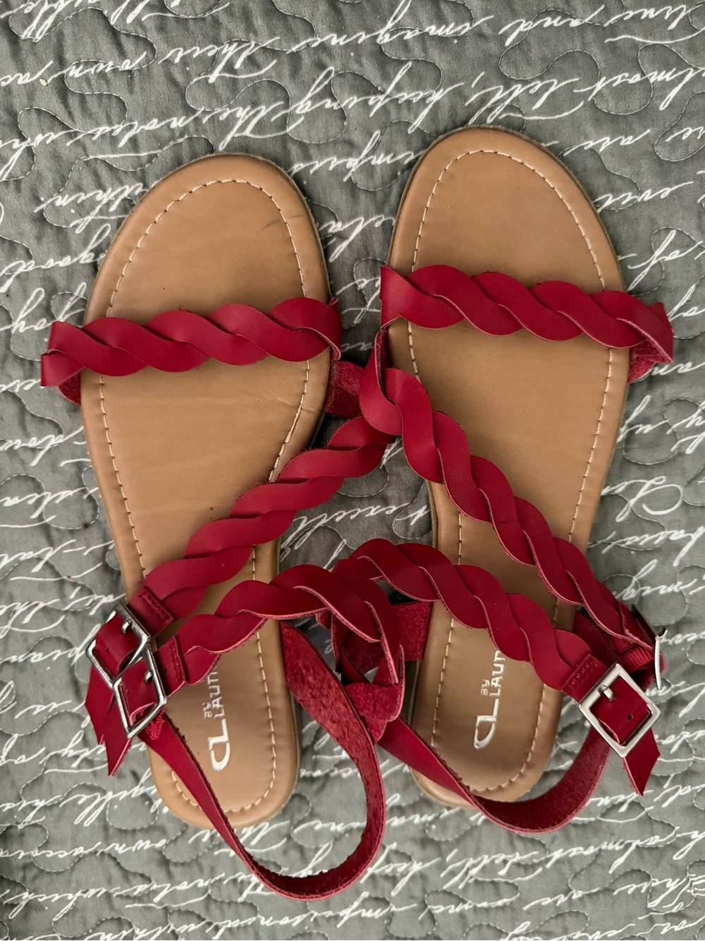 CL by Laundry Red Braided Sandals - 8.5